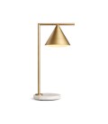 LAMPARA MESA ELLE ORO + BASE BLANCA METAL - ∅350*650MM - NO INCLUYE E27 -- IP20 220V