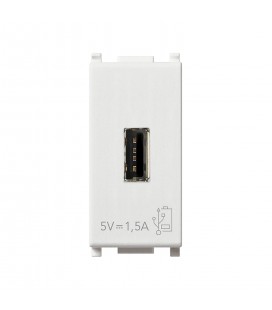 UNIDAD USB VIMAR PLANA 1 MÓDULO 1.5A BLANCA (14292)