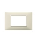 PLACA VIMAR PLANA TECNOPOLÍMERO 3 MÓDULOS BEIGE (14653.03) / 120X80MM