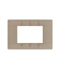 PLACA VIMAR PLANA TECNOPOLÍMERO 3 MÓDULOS BEIGE (14653.03) / 120X80MM