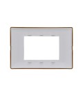 PLACA VIMAR PLANA TECNOPOLÍMERO 3 MÓDULOS REFLEX ÁMBAR (14653.43) / 120X80MM