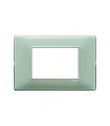 PLACA VIMAR PLANA TECNOPOLÍMERO 3 MÓDULOS REFLEX MENTA (14653.44) / 120X80MM