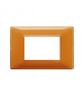 PLACA VIMAR PLANA TECNOPOLÍMERO 3 MÓDULOS REFLEX NARANJA (14653.48) / 120X80MM