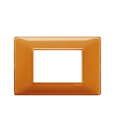 PLACA VIMAR PLANA TECNOPOLÍMERO 3 MÓDULOS REFLEX NARANJA (14653.48) / 120X80MM