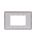 PLACA VIMAR PLANA TECNOPOLÍMERO 3 MÓDULOS REFLEX RUBÍ (14653.51) / 120X80MM