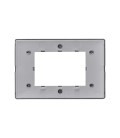 PLACA VIMAR PLANA TECNOPOLÍMERO 3 MÓDULOS PLATA METALIZADA (14653.71) / 120X80MM