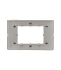 PLACA VIMAR PLANA TECNOPOLÍMERO 3 MÓDULOS NÍQUEL PERLADO (14653.74) / 120X80MM