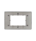 PLACA VIMAR PLANA TECNOPOLÍMERO 3 MÓDULOS PLATA PERLADA (14653.75.01) / 120X80MM