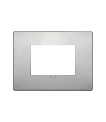 PLACA CLASSIC VIMAR ARKÉ 3 MÓDULOS ALUMINIO (19653.15) / 122X90MM