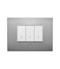 PLACA CLASSIC VIMAR ARKÉ 3 MÓDULOS ALUMINIO LAVA (19653.16) / 122X90MM