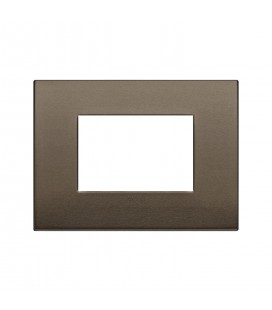 PLACA CLASSIC VIMAR ARKÉ 3 MÓDULOS ALUMINIO BRONCE OSCURO (19653.17) / 122X90MM