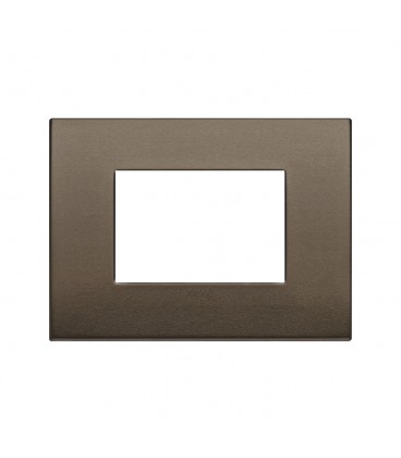 PLACA CLASSIC VIMAR ARKÉ 3 MÓDULOS ALUMINIO BRONCE OSCURO (19653.17) / 122X90MM